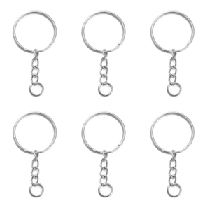 Minimalist Iron Split Key Ring With Link Chain For DIY Jewelry Making Findings Silver Tone Metal Keyring Accessories For Crafts