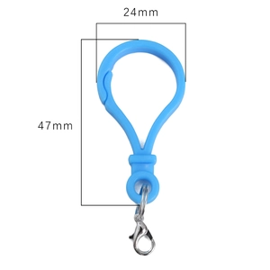 Crochet porte-clés bleu en acrylique avec fermoir mousqueton argenté de 47mm pour DIY