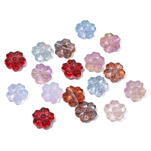 14mm cherry blossom glass beads in assorted colors for handmade jewelry DIY necklaces