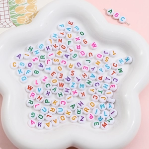 4x7mm colorful acrylic letter beads for DIY handmade jewelry bracelets and necklaces