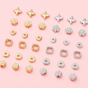 DIY gold and silver CCB plastic spacer beads for handmade jewelry making in mixed shapes