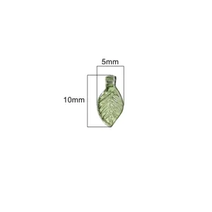 Mini perline a foglia in acrilico verde 10x5mm per collane e bracciali fai-da-te