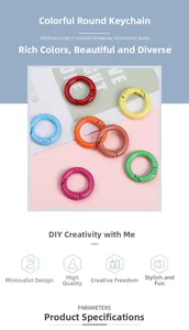 Close-up of assorted colorful matte finish round spring buckles for DIY jewelry making