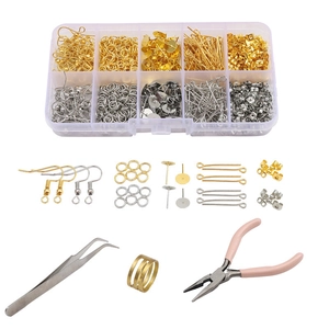 Σετ κατασκευής σκουλαρικιών DIY με εργαλεία σε κουτί αποθήκευσης 10 θέσεων για κοσμήματα