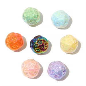 Colorful acrylic iridescent rose flower loose beads for DIY jewelry making handmade crafts