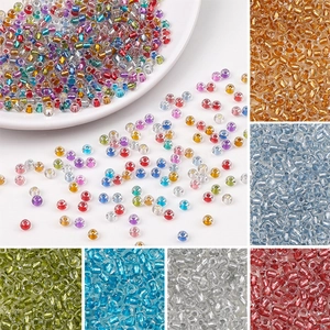 2mm multi-colored silver-lined glass seed beads set for DIY jewelry making and crafts