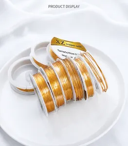 Bobines de fil de cuivre doré 0,2mm pour la création de bijoux DIY et accessoires