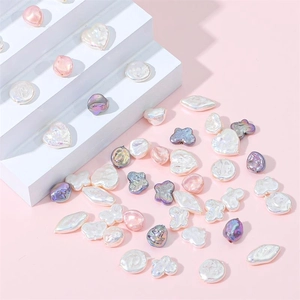 Vintage Baroque iridescent heart and butterfly shaped loose pearls for DIY jewelry
