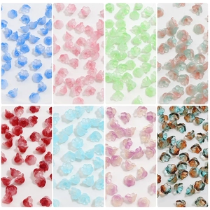 Perline Sfumate a Forma di Mughetto in Vetro Lampwork Perline Sciolte per Collana Braccialetto Fai da Te Accessori per Creazione Gioielli