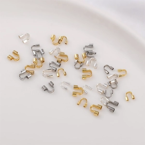 Protezioni per cavi a forma di U placcate in oro 14K per gioielli in oro argento e nero