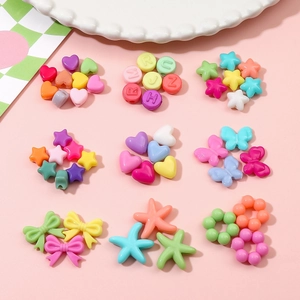 Acryl Macaron Bunte Perlen Stern Herz Schmetterling Buchstabenform Für DIY Schmuckherstellung Armband Halskette Telefonkette Zubehör