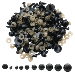 Occhi E Nasi Di Sicurezza In Plastica Nera Con Rondelle Per La Creazione Di Bambole Accessori Per Occhi Di Animali Di Peluche