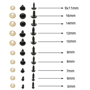 Acrylic oval screw toy eyes and spiral noses for DIY handmade doll accessories set