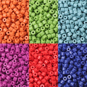 Acrylic Cylinder Beads For DIY Jewelry Making Colorful Barrel Beads For Hair Accessories Bracelets Necklaces Crafts