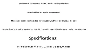Spécifications du fil en acier inoxydable à 7 brins avec gaine nylon et 4 diamètres