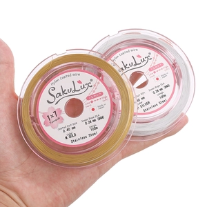 Fil à bijoux en acier inoxydable 7 brins gainé nylon en couleurs or et argent