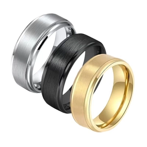 Exklusive Herrenringe aus gebürstetem Edelstahl in den Farben Silber, Schwarz und Gold