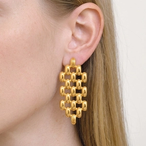 Boucles D'oreilles En Acier Inoxydable Géométriques Tressées À Maillons Imperméables Hypoallergéniques Bijoux Mode Pour Femmes