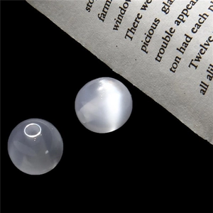 DIY jewelry round resin cat eye loose beads in translucent gray white for hand-made crafts