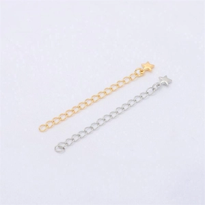 14K gold filled extension chains with star pendants for DIY jewelry making in gold and silver