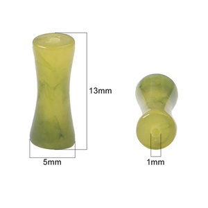 Perla in resina marmorizzata verde 13x5mm con foro da 1mm per creazione gioielli
