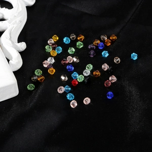 Multi-colored 4mm faceted diamond crystal glass beads for DIY jewelry making and crafts