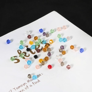 Mix of 4mm multifaceted rhombic crystal glass beads for DIY jewelry and hair accessories