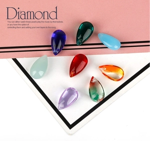 Assorted colorful teardrop Czech glass beads with pre-drilled holes for DIY jewelry