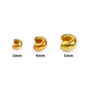 Vergulde ijzeren knijpkralen voor sieraden maken in 3mm 4mm en 5mm maten
