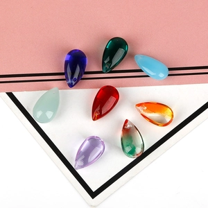 Colorful 8x14mm teardrop glass charms for DIY handmade hair jewelry and headpiece making