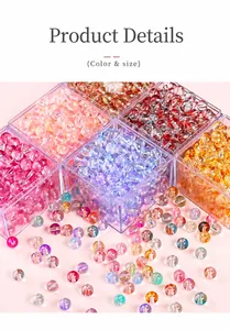 Macro shot of 8mm jelly bubble glass beads in various colors for DIY jewelry making