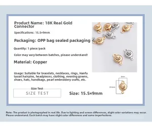 Detailed dimensions of 18K gold plated copper lobster clasp for jewelry making