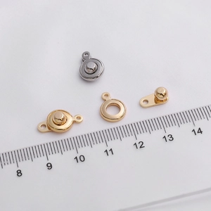 18K gold-plated magnetic jewelry clasps for DIY necklaces with measuring ruler scale