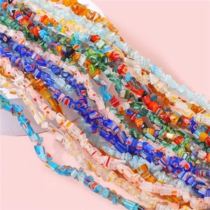 Irregular Millefiori Glass Beads For Jewelry Making DIY Handmade Bracelet Necklace Accessories Colorful Lampwork Stone Beads