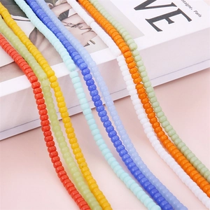 Colorful 6-8mm glass barrel beads for DIY jewelry making of bracelets and necklaces