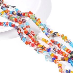 Irregular Millefiori glass stone beads for DIY jewelry making necklaces and bracelets