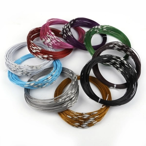 Steel Wire Choker Necklace With Screw Clasp For DIY Jewelry Making Colorful Round Neck Wire Choker Accessory For Women Men