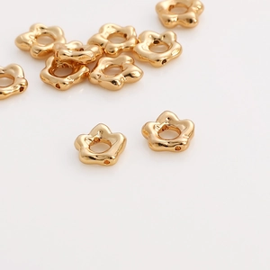 Perles d'espacement en forme de fleur dorée pour la fabrication de bijoux DIY