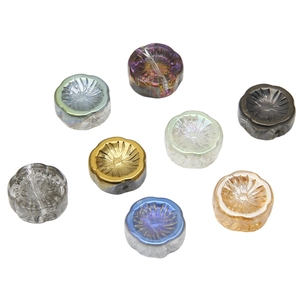 Iridescent aurora glass flower beads for DIY jewelry making and handicraft projects