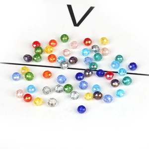 Multicolor faceted 2mm crystal glass beads set for DIY jewelry and accessory crafting