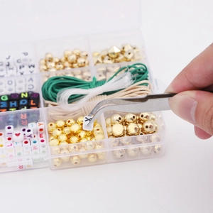 Σετ κοσμημάτων DIY με χάντρες, ελαστικό σπάγκο και τσιμπιδάκι από ανοξείδωτο ατσάλι