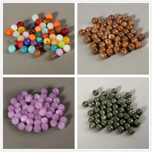 Perles rondes en acrylique pour bijoux DIY en diverses couleurs et motifs textures