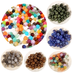 Perles rondes en acrylique 8-10mm colorées pour bijoux DIY colliers et boucles d'oreilles