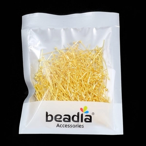 Bulk gold plated ball head pins for DIY jewelry making in clear packaging by Beadia