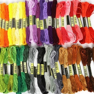 Vibrant 100-color cotton embroidery thread set with individual color number labels