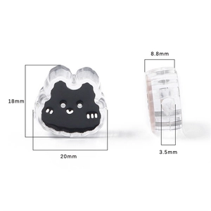 Cute black cat acrylic bead for DIY jewelry with size dimensions 20x18mm