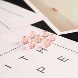 Translucent light pink 8mm round glass beads for DIY jewelry making necklaces