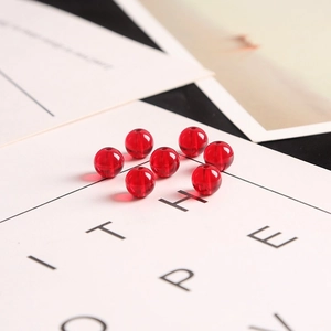 Set of 7 translucent red glass crystal round beads for DIY bracelet jewelry making