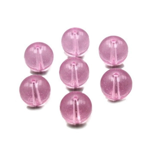 Translucent pink-purple smooth crystal glass beads for DIY jewelry making and crafts