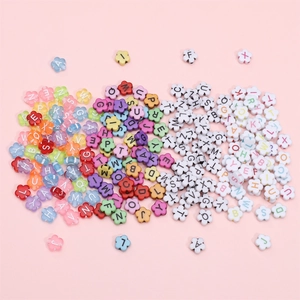 Perles de fleurs colorées de 10mm en acrylique pour bijoux DIY et bracelets faits main